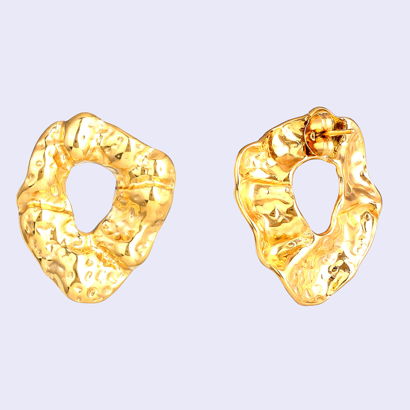 Estele Gold Plated Contemporary Statement Demifine Stud Earrings for Girls and Women