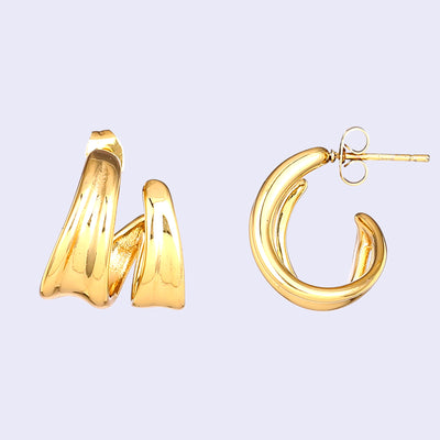 Estele Gold Plated Stylish Semi-Luxury Demifine Stud Earrings for Girls and Women