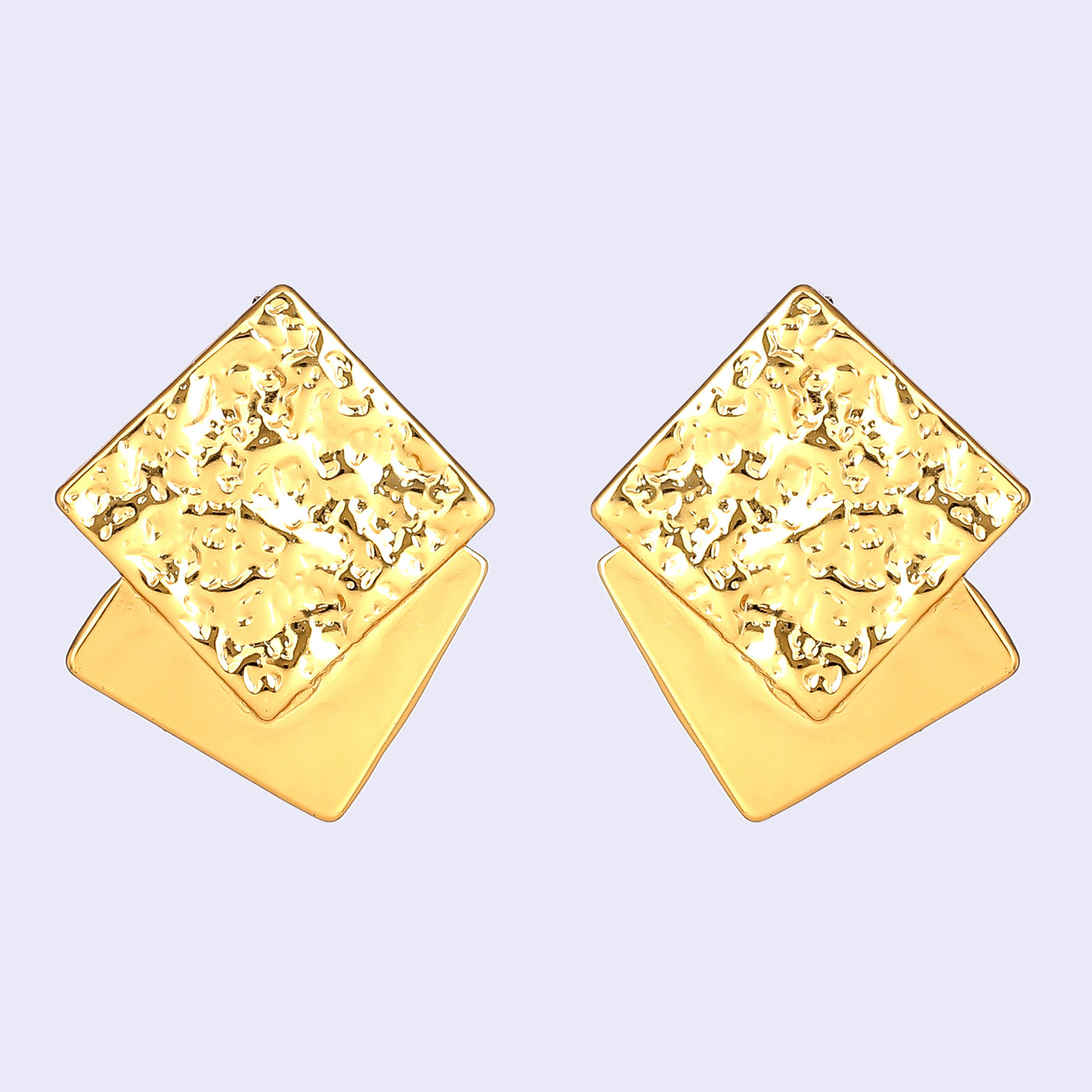 Estele Gold Plated Square Designer Trendy Demifine Stud Earrings for Women