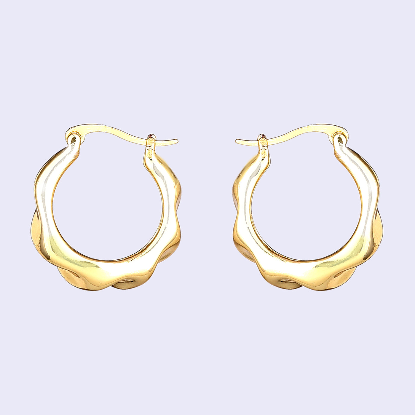 Estele Gold Plated Modern Luxe-Inspired Fancy Demifine Hoop Earrings for Girls and Women