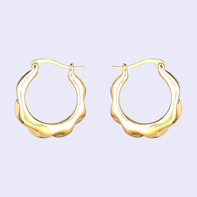 Estele Gold Plated Modern Luxe-Inspired Fancy Demifine Hoop Earrings for Girls and Women