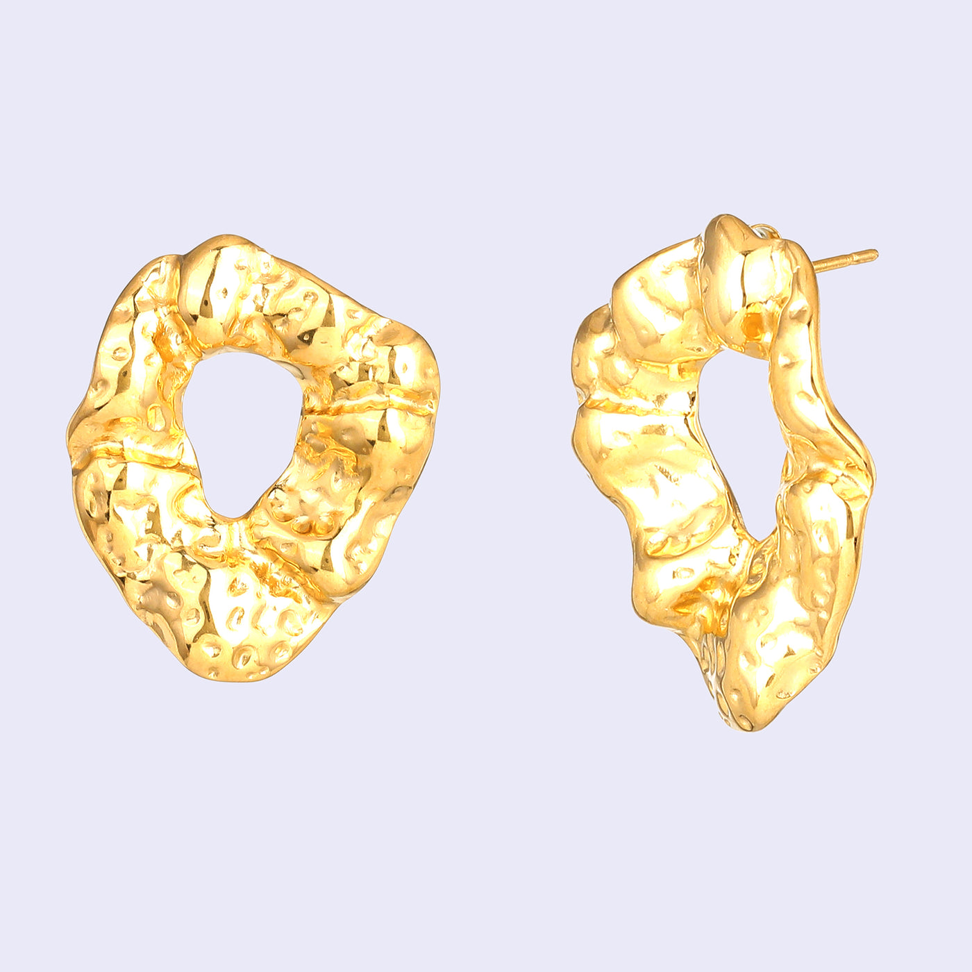 Estele Gold Plated Contemporary Statement Demifine Stud Earrings for Girls and Women