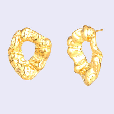 Estele Gold Plated Contemporary Statement Demifine Stud Earrings for Girls and Women