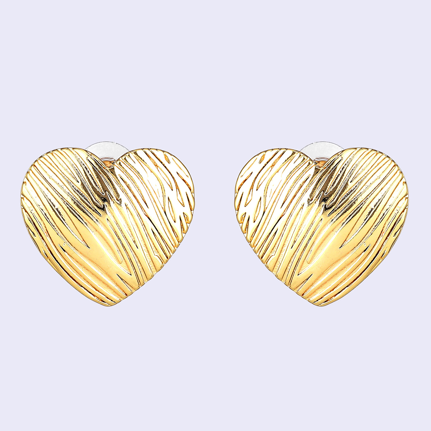 Estele Gold Plated Heart Shaped Sophisticated Demifine Stud Earrings for Girls and Women