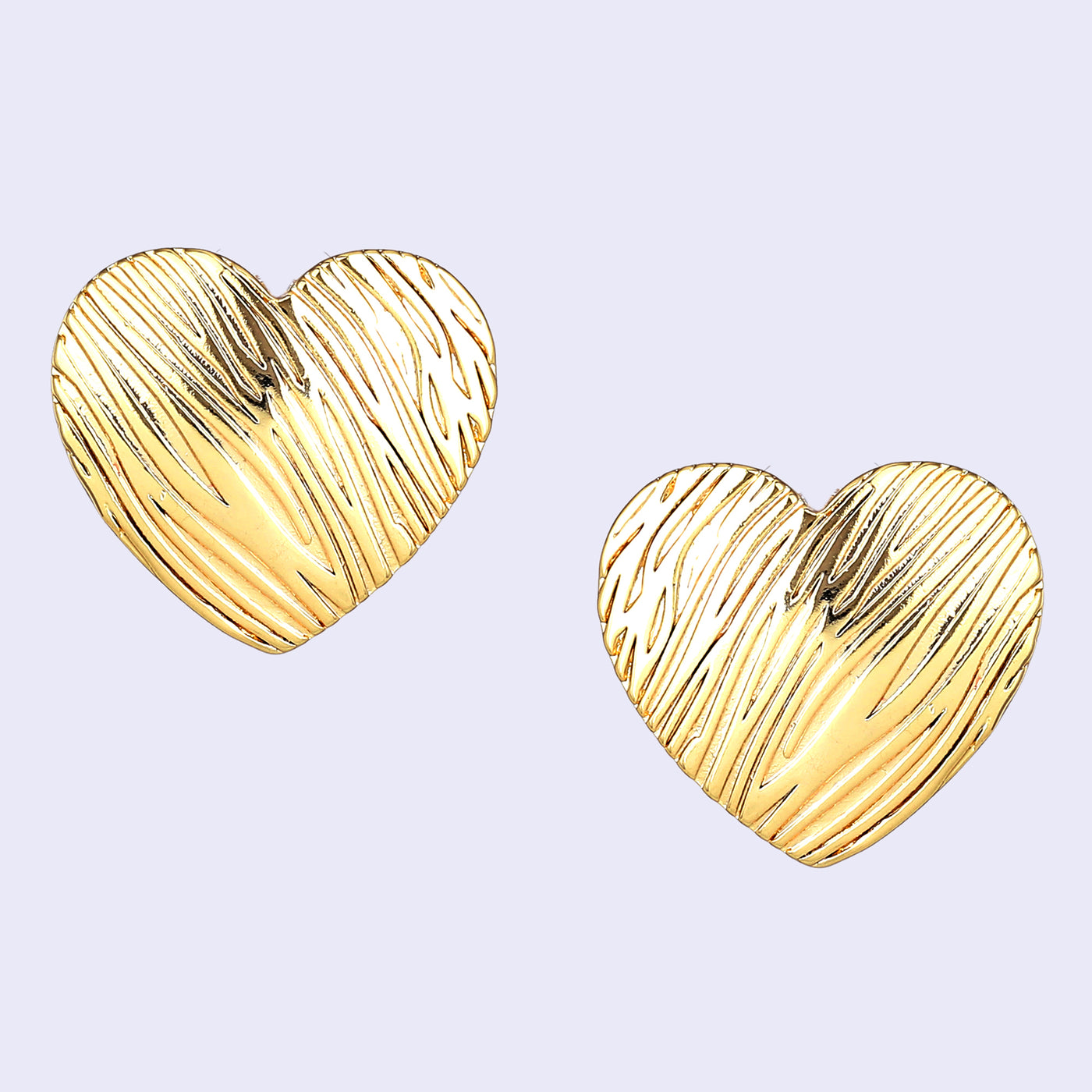 Estele Gold Plated Heart Shaped Sophisticated Demifine Stud Earrings for Girls and Women