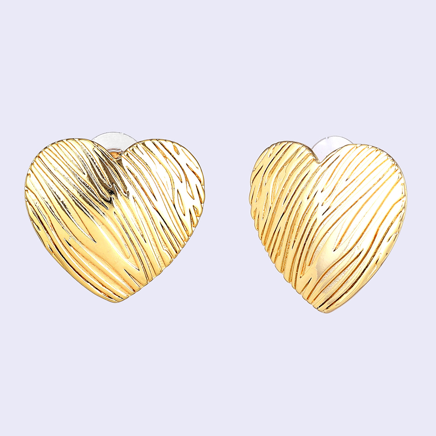 Estele Gold Plated Heart Shaped Sophisticated Demifine Stud Earrings for Girls and Women