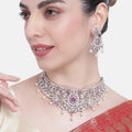 Bridal Red Pearl Necklace Set