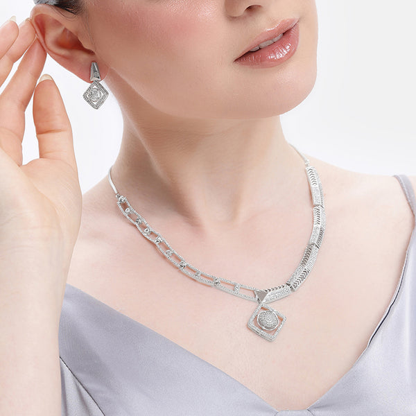 Square Pendant Necklace Set