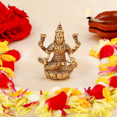 Estele Gold Plated Goddess Lakshmi Ji Idol (LAX-02-DGA DEITY)