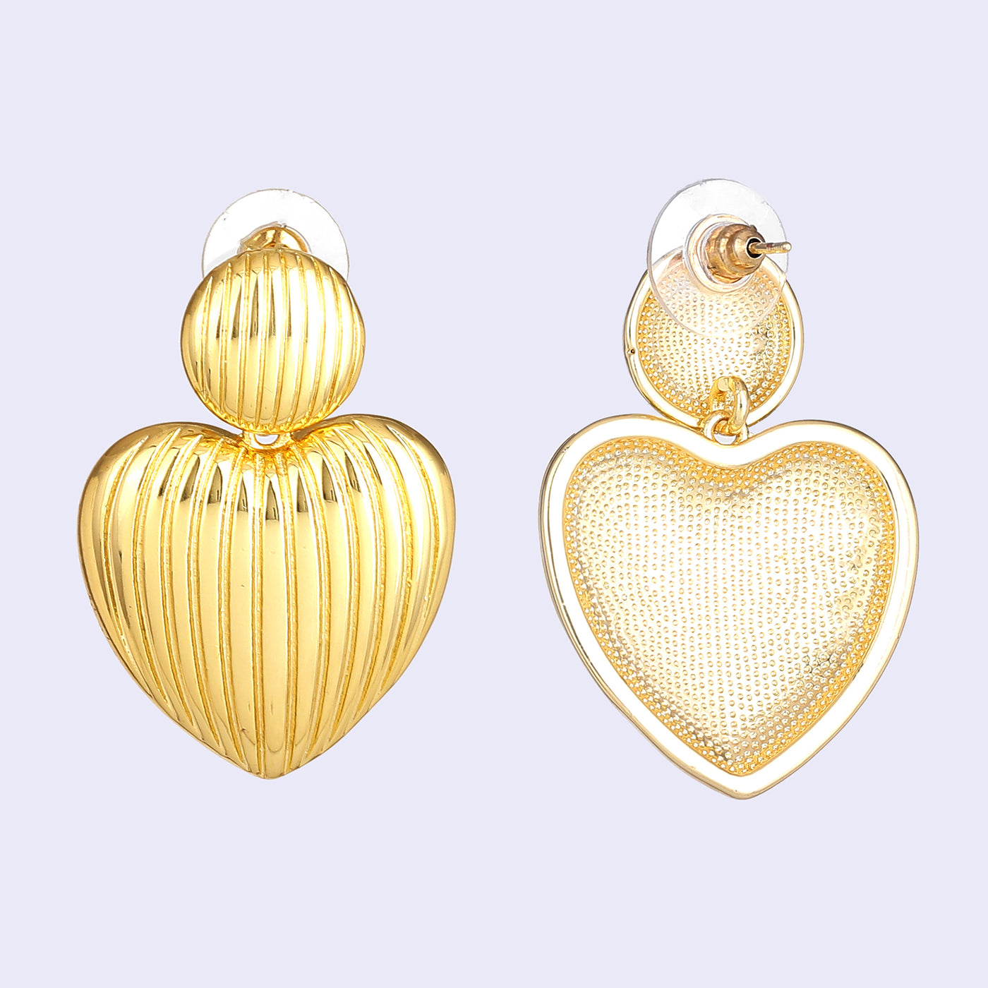 Estele Gold Plated Heart-Shaped Fancy Demifine Drop & Dangling Earrings for Women