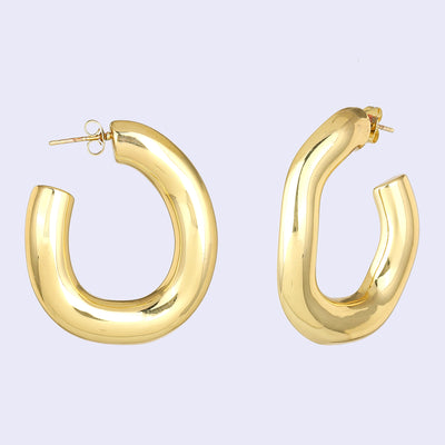 Estele Gold Plated Modern Fashionable & Fancy Demifine Half Hoop Earrings for women