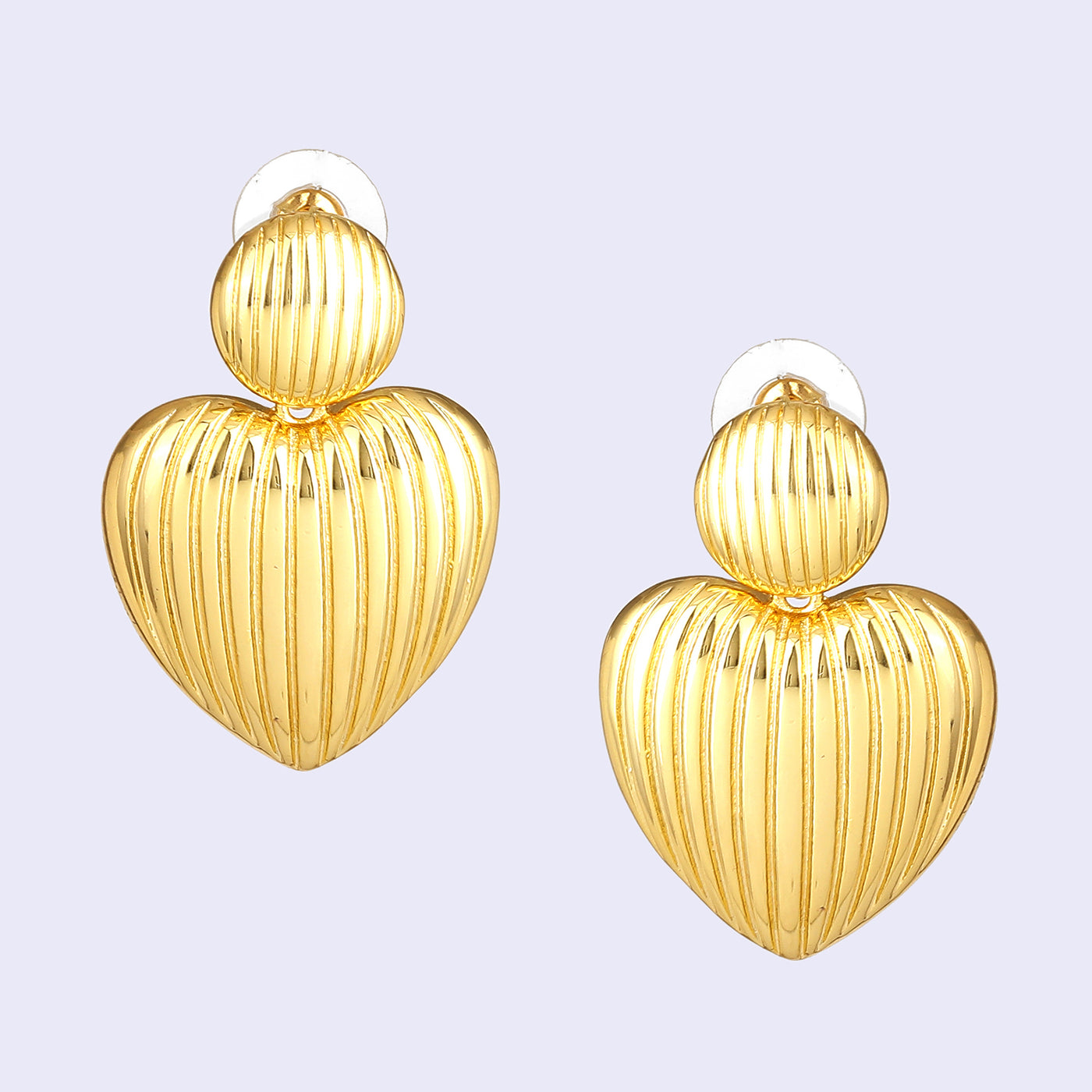 Estele Gold Plated Heart-Shaped Fancy Demifine Drop & Dangling Earrings for Women