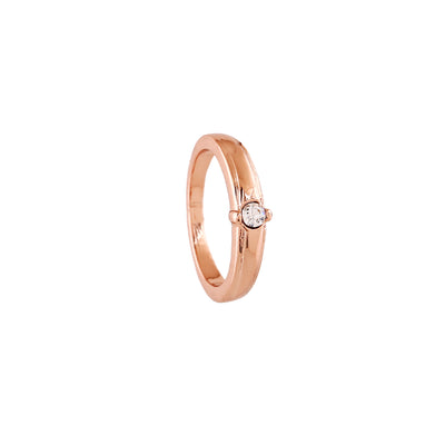 Estele Rose Gold Plated Charming Finger Ring with Austrian Crystals for Women