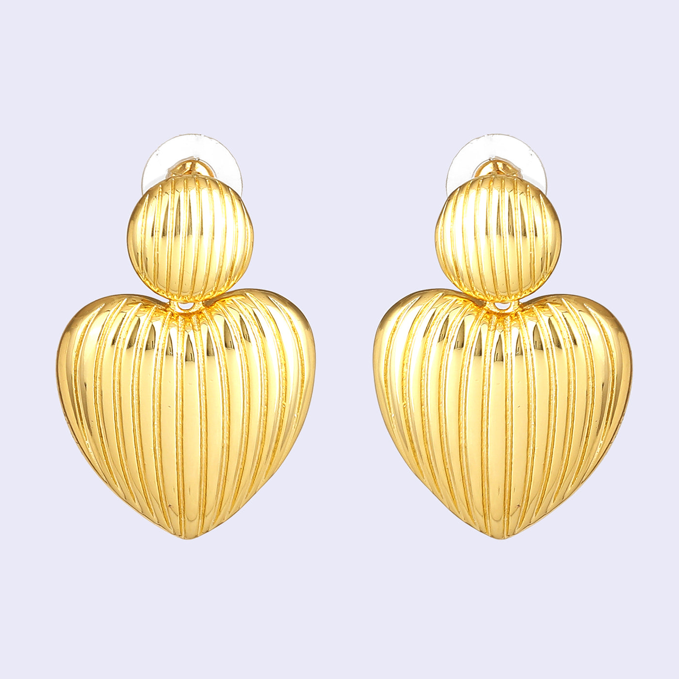 Estele Gold Plated Heart-Shaped Fancy Demifine Drop & Dangling Earrings for Women