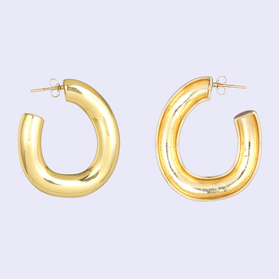 Estele Gold Plated Modern Fashionable & Fancy Demifine Half Hoop Earrings for women