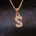 Estele Rosegold Splendid Medium 'S' Letter Pendant with Austrian Crystals for Women