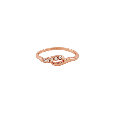 Estele Rose Gold Plated Elegant Finger Ring With Austrian Crystals for Women