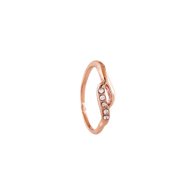 Estele Rose Gold Plated Elegant Finger Ring With Austrian Crystals for Women