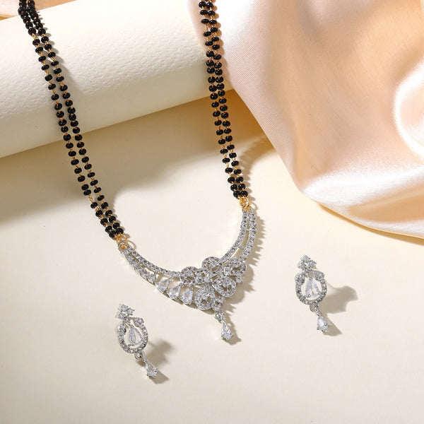 Traditional Black Beads Mangalsutra Necklace Set – Ethnic Charm-OSAKMS005-IRWE NKER