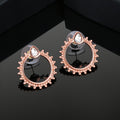 Estele Rose Gold Plated Graceful Stud Earrings with Crystals for Women