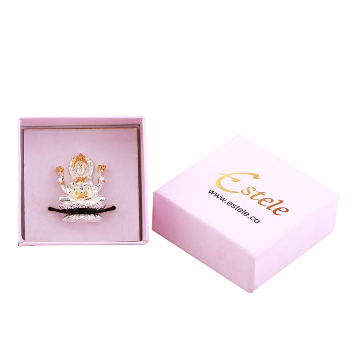 Estele Gold & Rhodium Plated Goddess Lakshmi Ji Idol (03T)