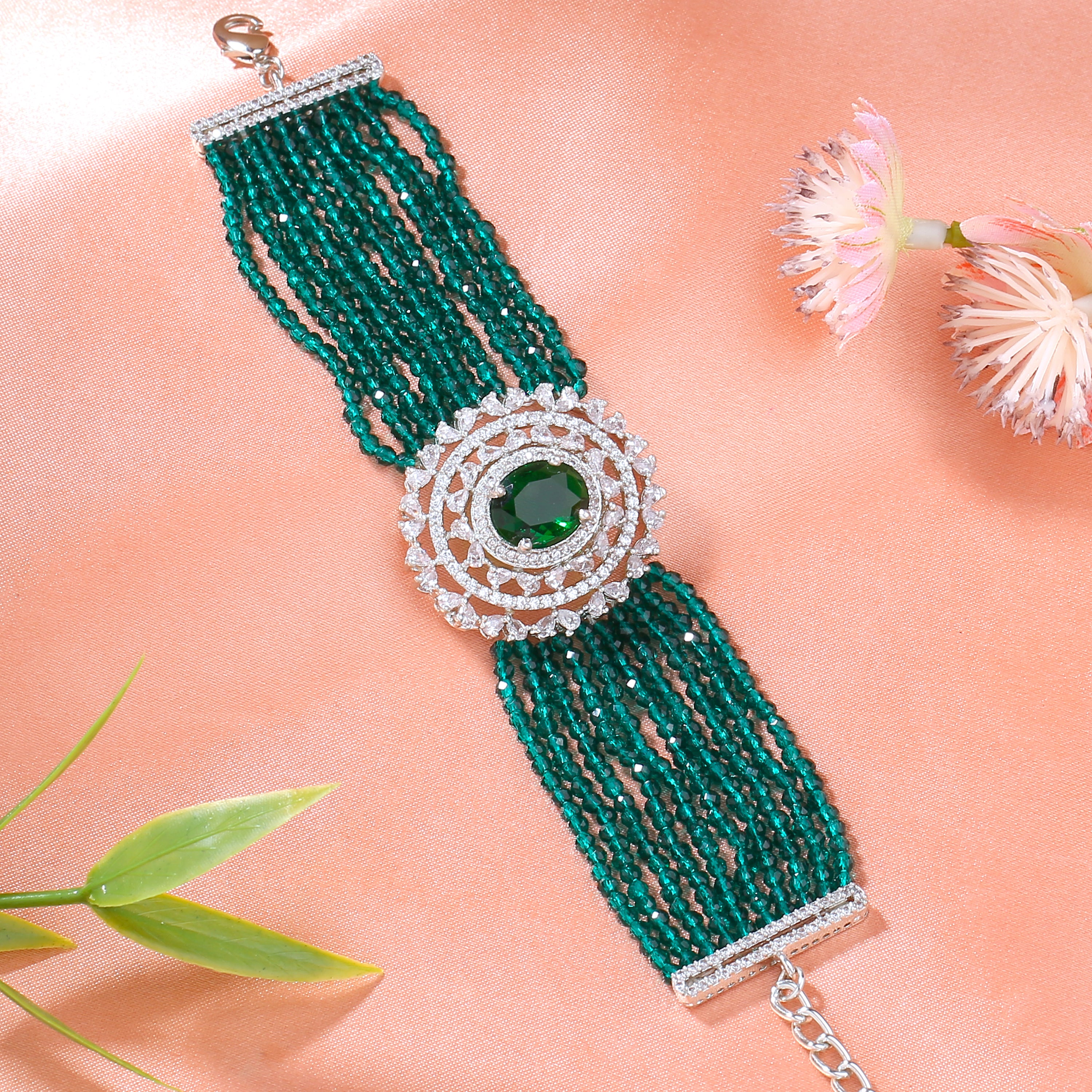 Buy Estele Rhodium Plated CZ Sparkling Multi-Layered