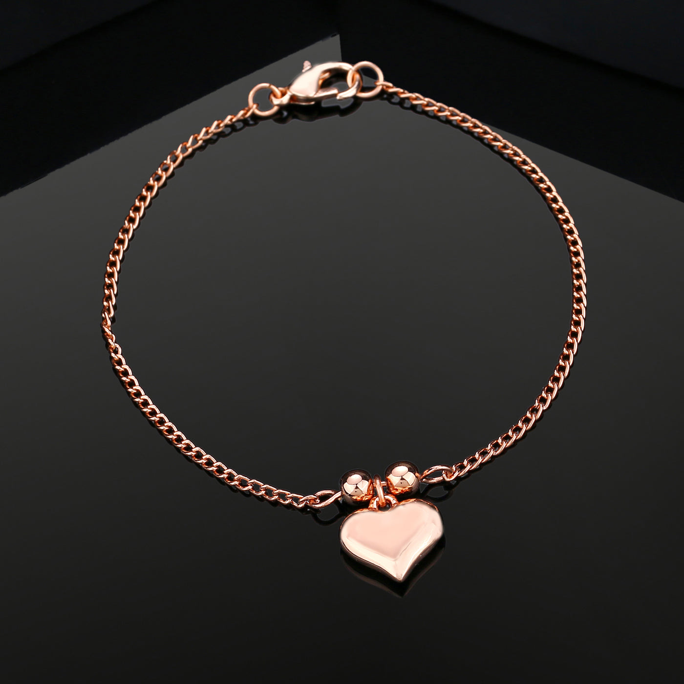 Estele Rose Gold Plated Heart Shaped Bracelet for Women