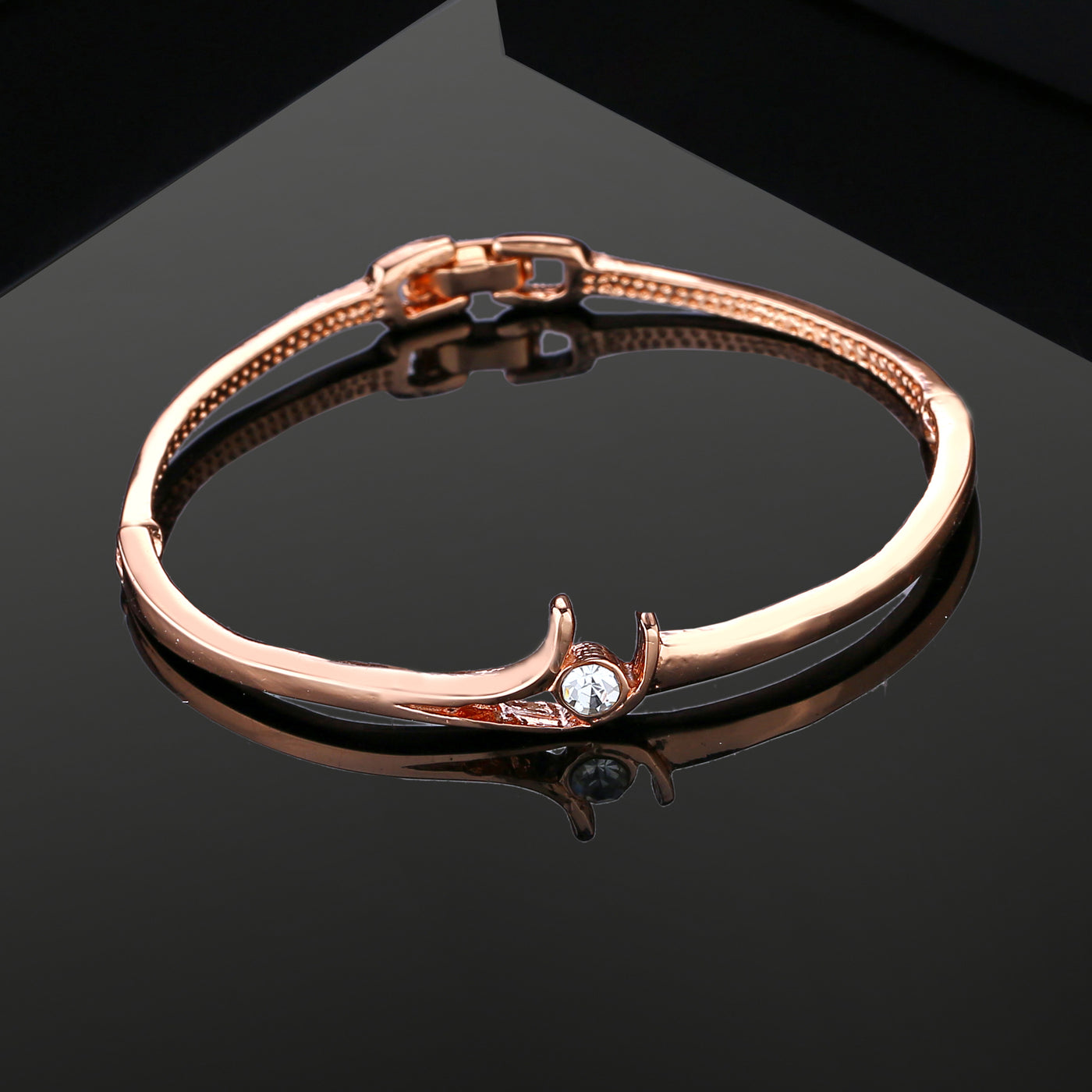 Estele Rose Gold Plated Sleek Designer Bracelet for Women