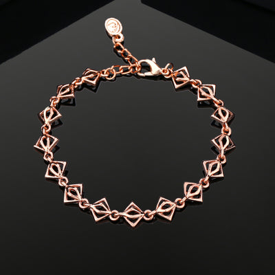 Estele Rose Gold Plated Geometric Designer Bracelet for Women