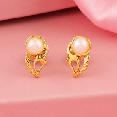 24Kt Gold Plated Earrings with Pearl for Women and Girls