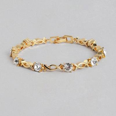 Estele Gold Plated Gorgeous Bracelet with Crystals for Girls/Women