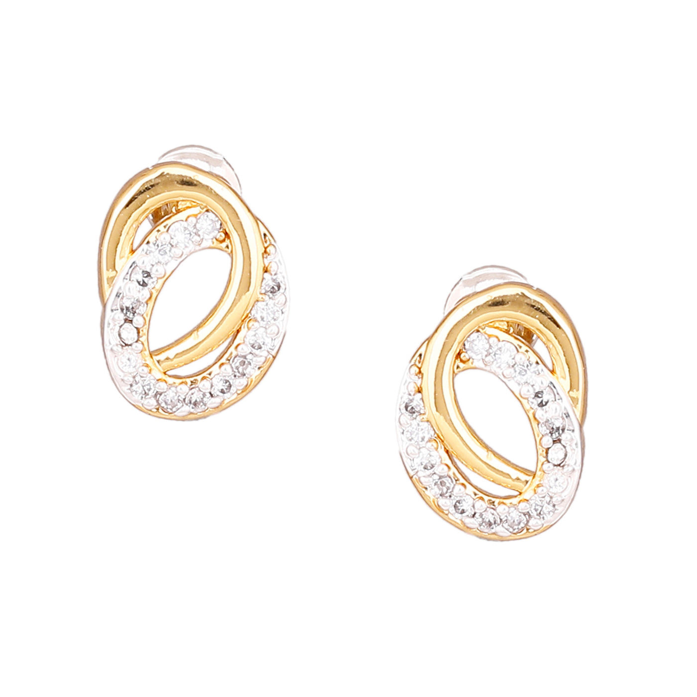 Round AD Stone Stud Earrings