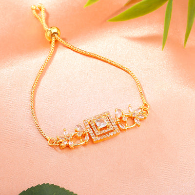 Estele Gold Plated CZ Glamorous Bracelet for Women