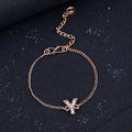 Estele Rose Gold Plated Captivating Medium 'Y' Letter Bracelet with Crystals for Women