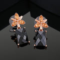 Estele Rose Gold Plated Floret Designer Earrings with Crystals for Women