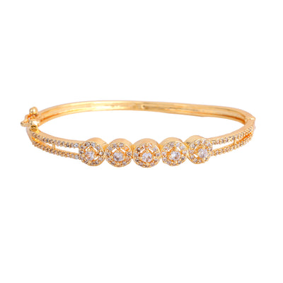 Estele Eternal Radiance: Delicate & Lightweight American Diamond Bracelet with Glossy Gold Plated for Women– A Statement of Luxury & Grace