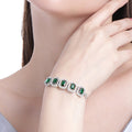Emerald Octagon CZ Bracelet Rhodium