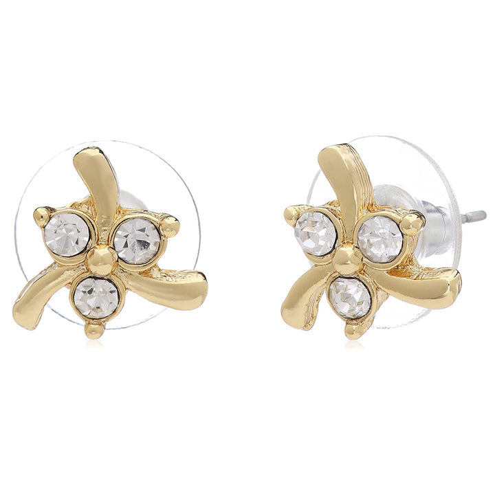 Estele Gold Plated Flower Designer Stud Earrings for Women