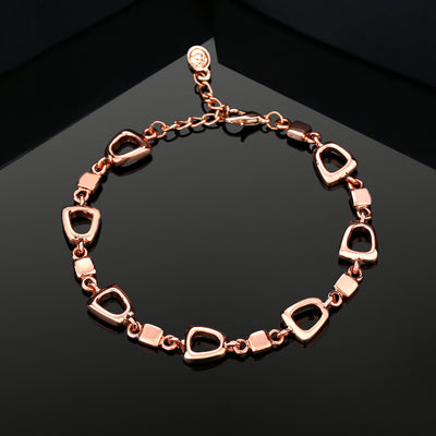 Estele Rose Gold Plated Geometric Designer Bracelet for Women