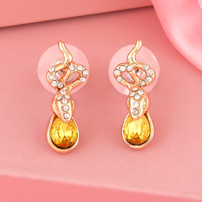 Estele Rose Gold Plated Swinging Stud Earrings for women