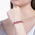 Rosegold Ruby Octagon CZ Bracelet