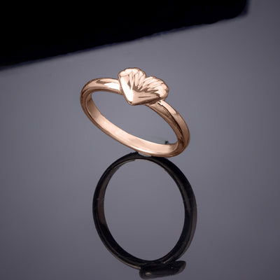 Estele Rose Gold Plated Heart Shaped Finger Ring for Women