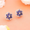 Blue Stone Stud Earrings