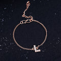 Estele Rose Gold Plated Captivating Medium 'L' Letter Bracelet with Crystals for Women