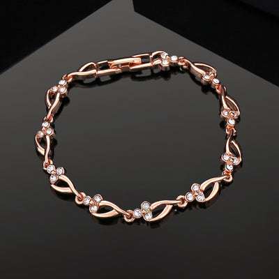 Estele Rose Gold Plated Gorgeous Bracelet with Crystals for Women