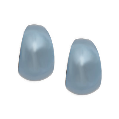 Estele Cobalt Blue Plated Glorious Petite Chunky Hoop Earrings for Women