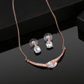 Estele Rose Gold Plated Magnificent Necklace Set with Crystals for Women