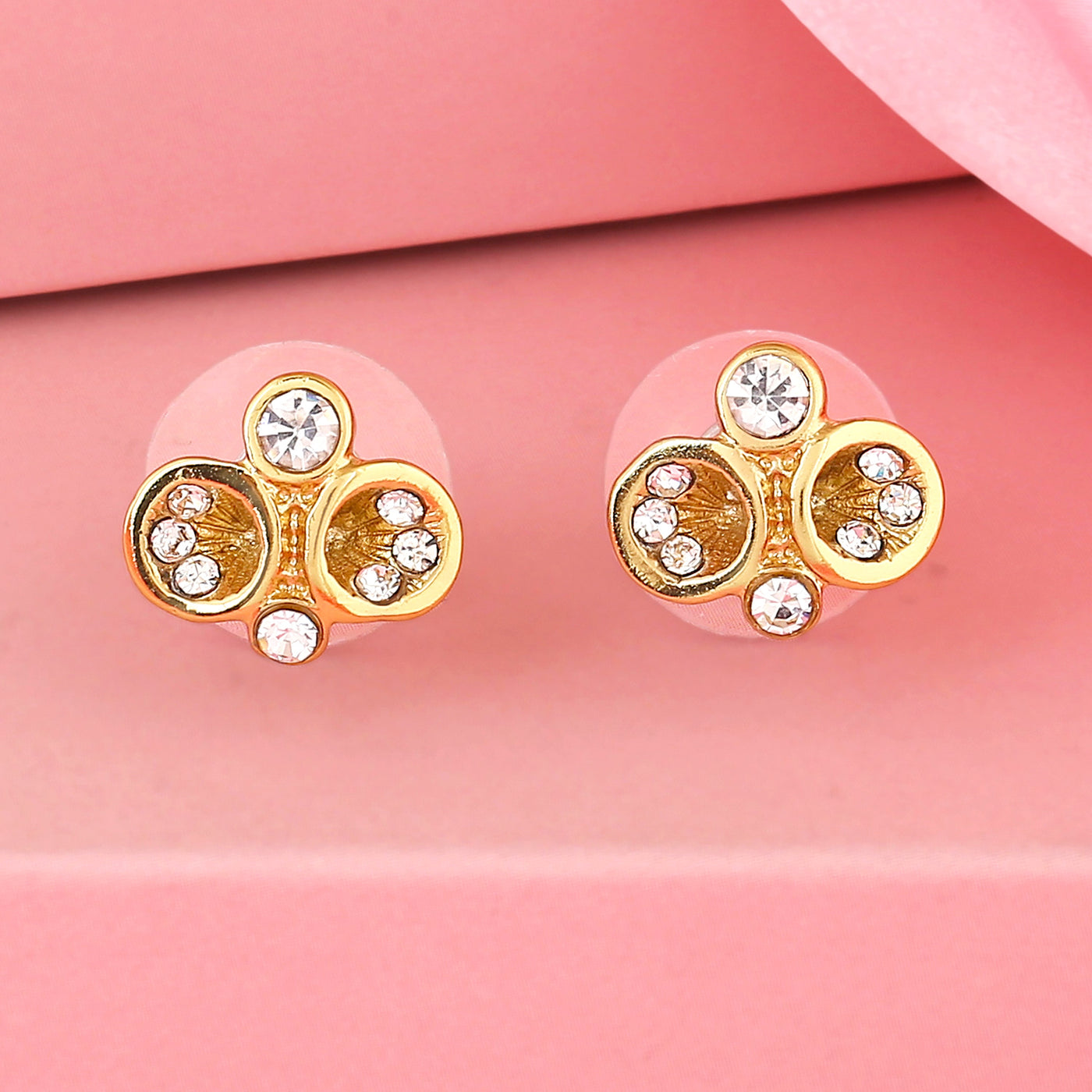 Estele Gold Plated Bumble Stud Earrings for women