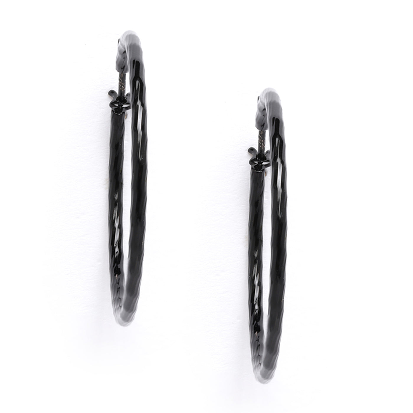 Estele Gothic Black Plated Glorious Circular Hoop Earrings for Women