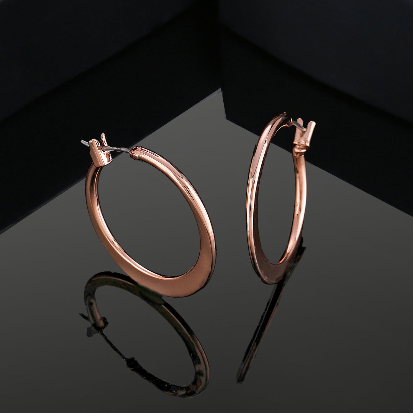 Estele Rose Gold Plated Lovely Hoop Earrings for Women